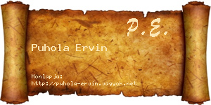 Puhola Ervin névjegykártya